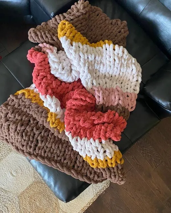 Hand Knitted Oversized Blanket by VivianLyndsey