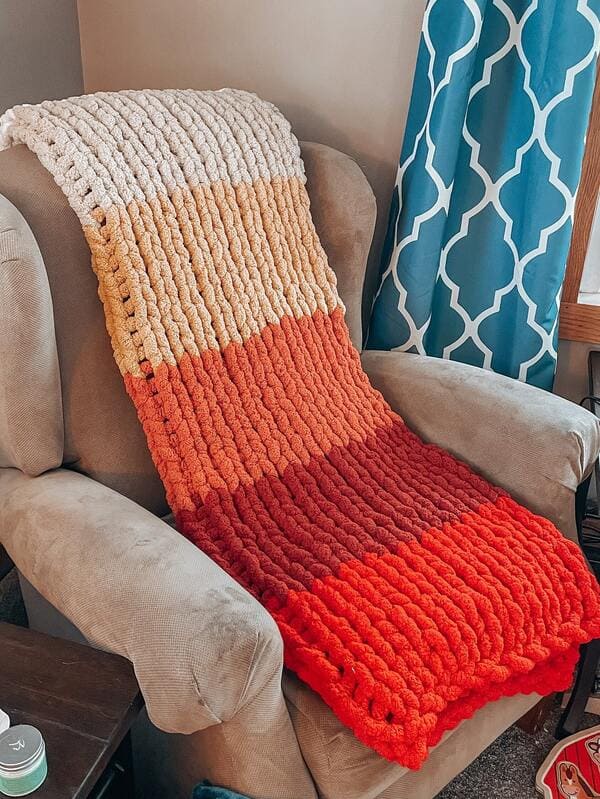 Handmade Chunky Knit Blanket by Cuddlebugknits