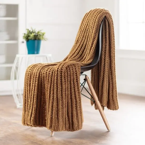 Chanasya Chunky Knit Fluffy Soft Throw Blanket