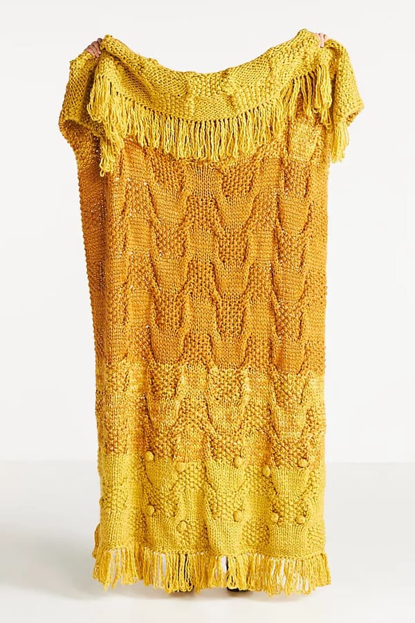 Telly Knit Throw Blanket by Anthropologie