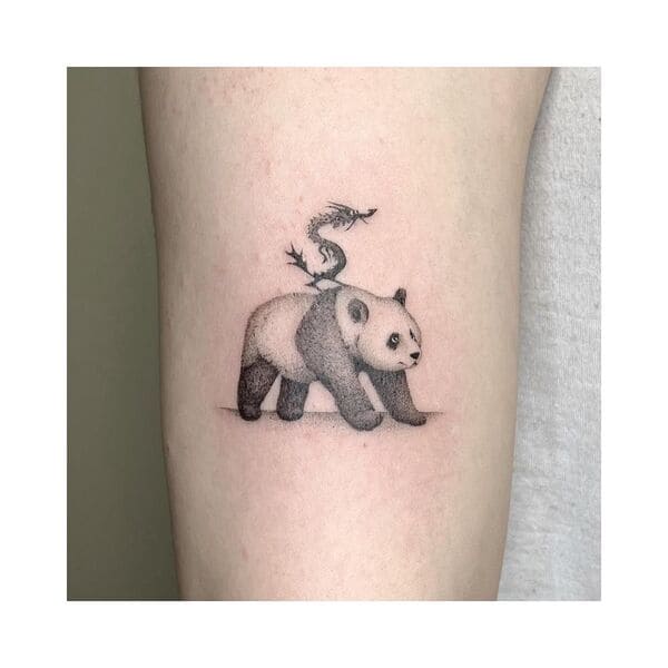 Cute panda tattoo