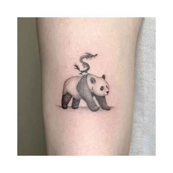 Cute panda tattoo