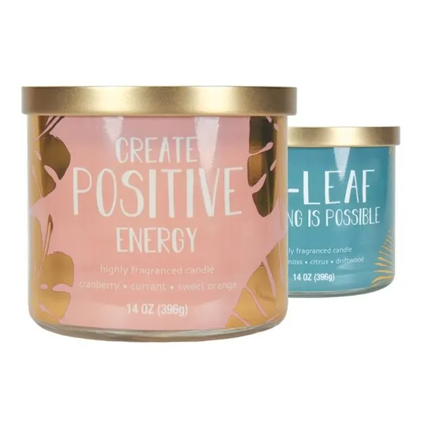 Mainstays Create Positive Energy & Beleaf anything is Possible Scented 3-Wick Candles, $11.76