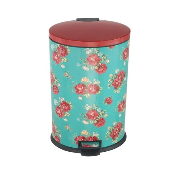 The Pioneer Woman 10.5 gal Stainless Steel Garbage Can, Vintage Floral, $29.98