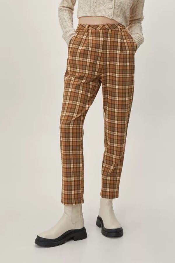 Plaid pants from Nasty Gal