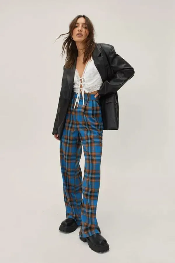 Plaid pants from Nasty Gal