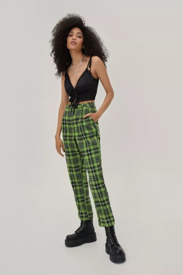 Plaid pants from Nasty Gal