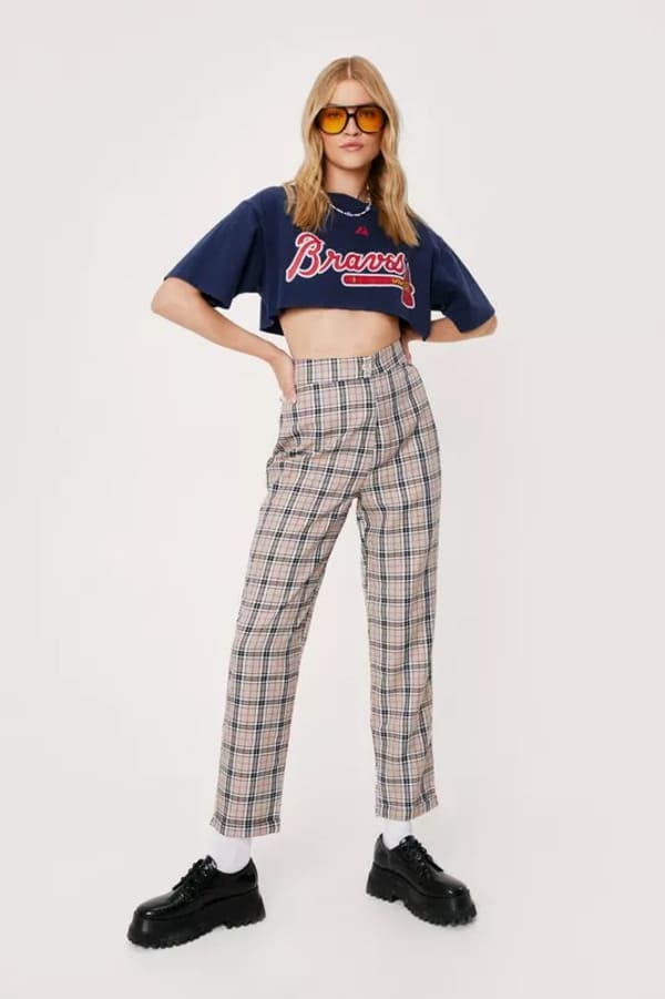 Plaid pants from Nasty Gal