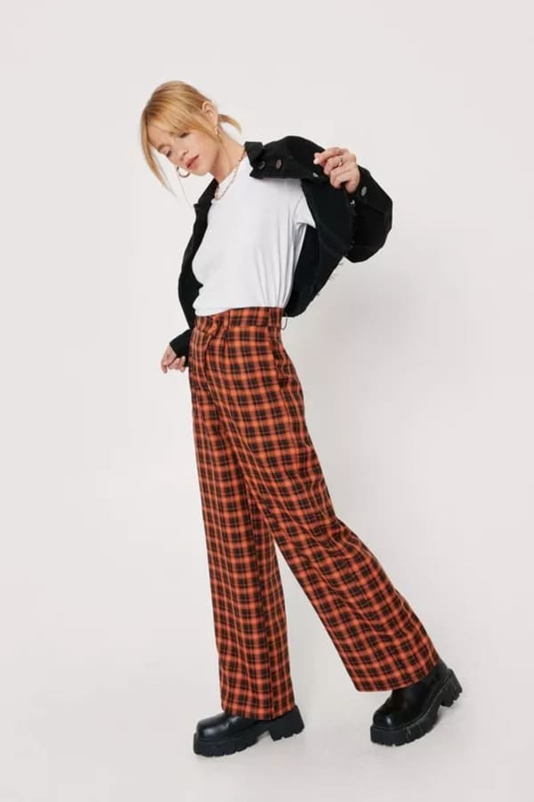 Plaid pants from Nasty Gal