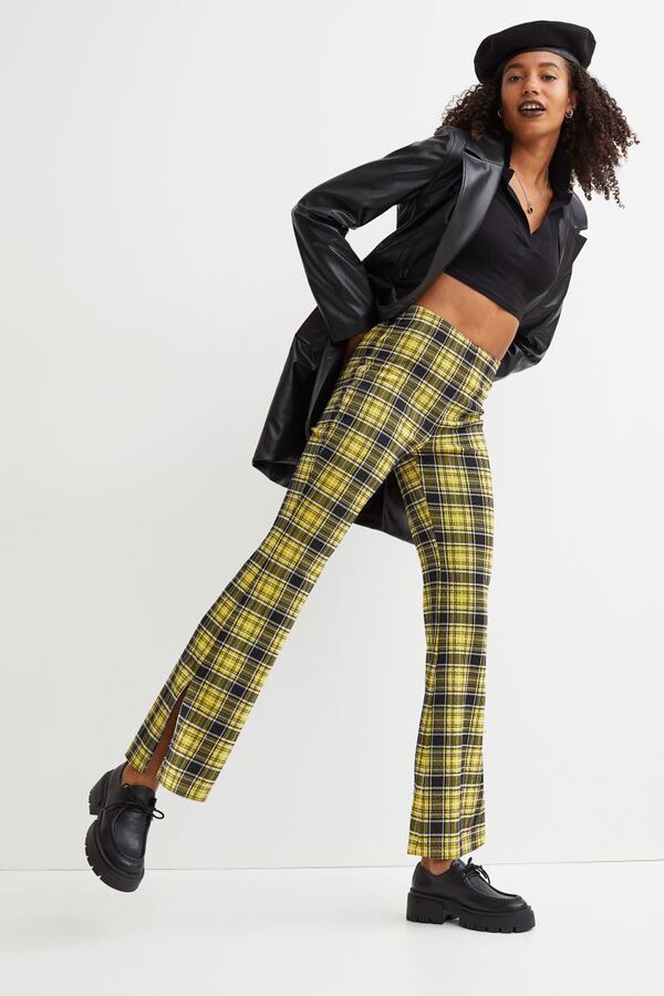 Slit-detail Jazz Plaid Pants on H&M