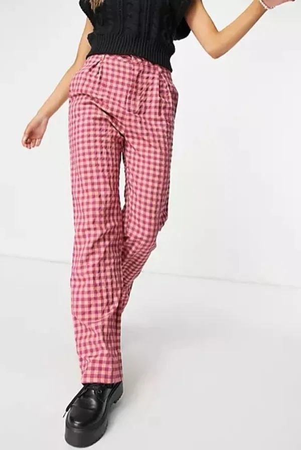 Daisy Street high waist wide leg pants in vintage check