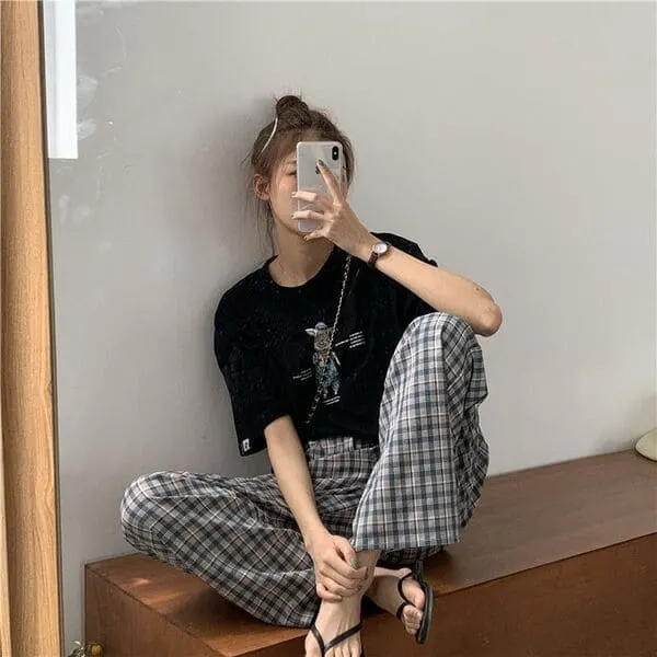 plaid pants on YesStyle