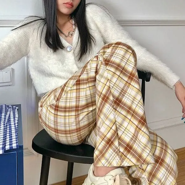 plaid pants on YesStyle