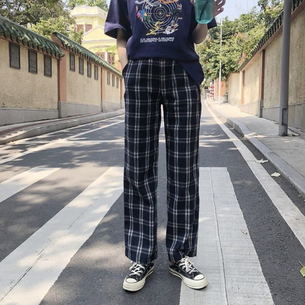 plaid pants on YesStyle