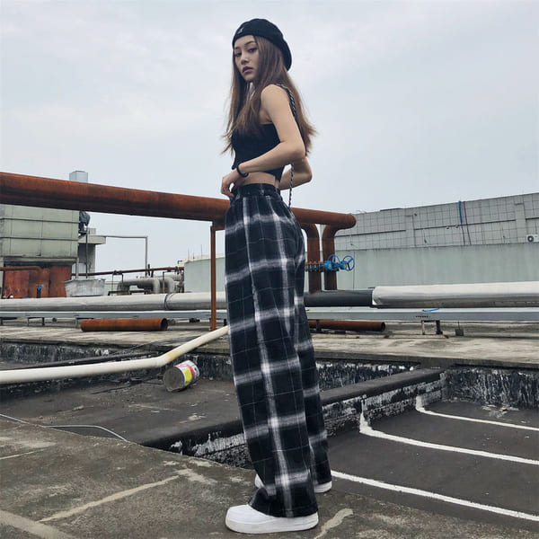 plaid pants on YesStyle