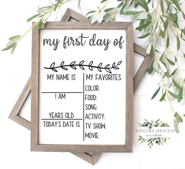 My First Day of School Printable Sign.