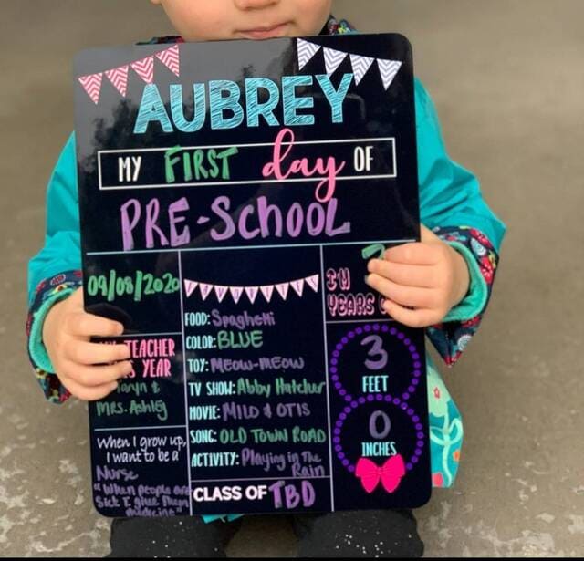 First Day of School Sign- Back To School Sign- Personalized Dry Erase.