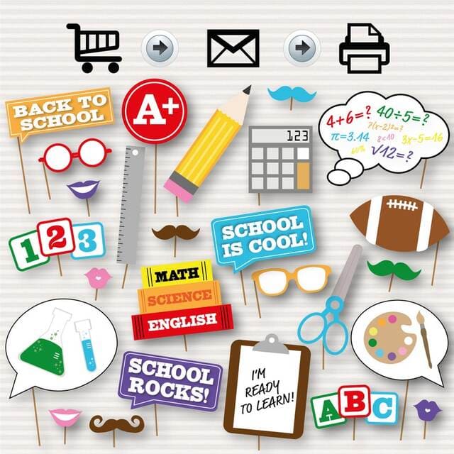Back to School Photo Booth Printable Props.