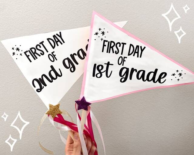 First and Last Day of School Printable Pennant Flags.