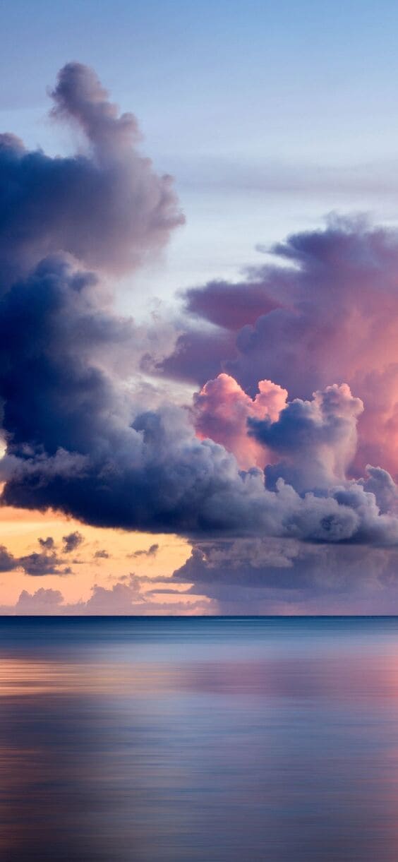 Fantasy cloud iPhone wallpapers from sunset to moonrise