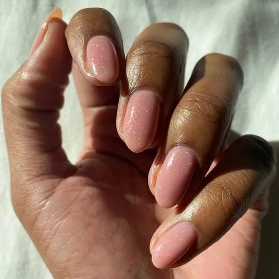 Rosé All Day Clear Nude nails