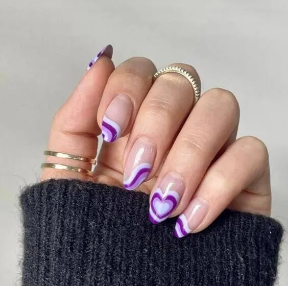 Purple retro spring nails
