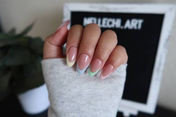 Pastel French Matte Tips
