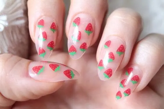 Spring Strawberry Press On Nails