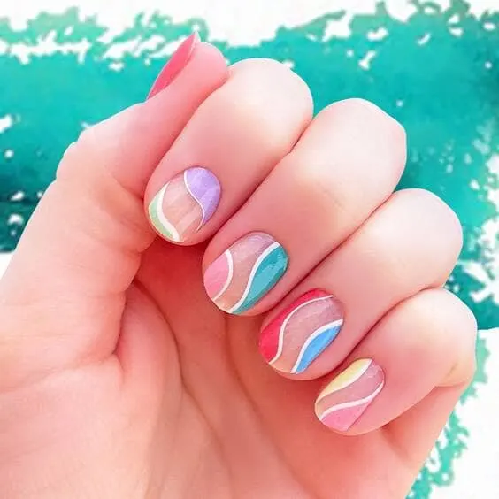 Falling For You colorful Nail Wraps