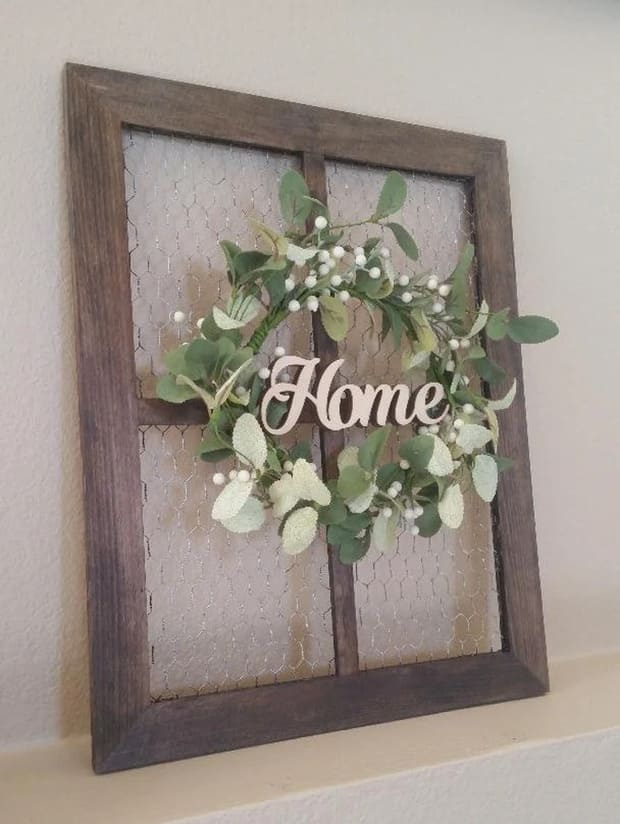 Chicken Wire Frame with Wreath