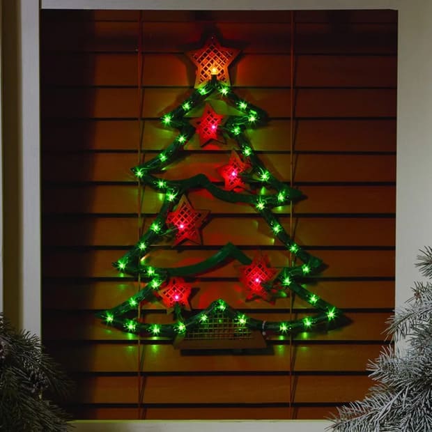Lighted Holiday Tree Window Décor
