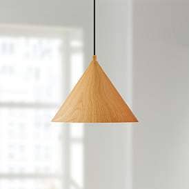 small wood pendant light