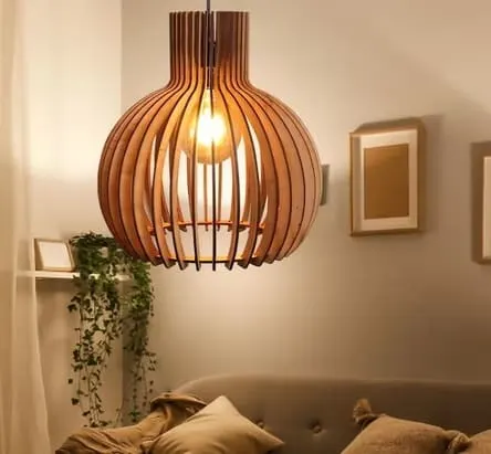 wooden dome pendant light on Etsy!