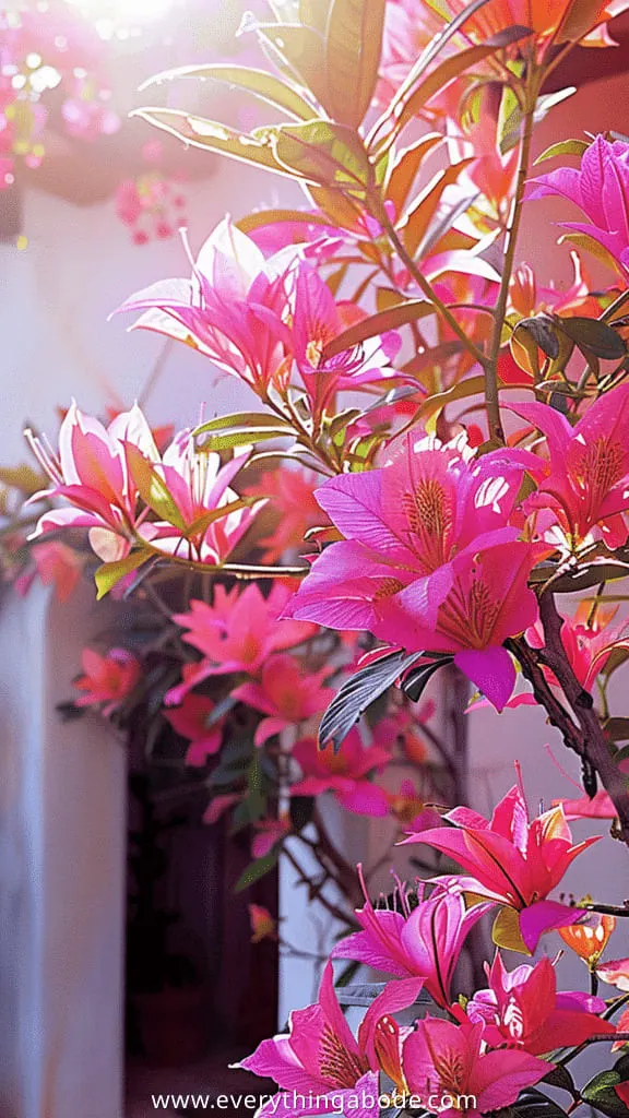 pink houseplants