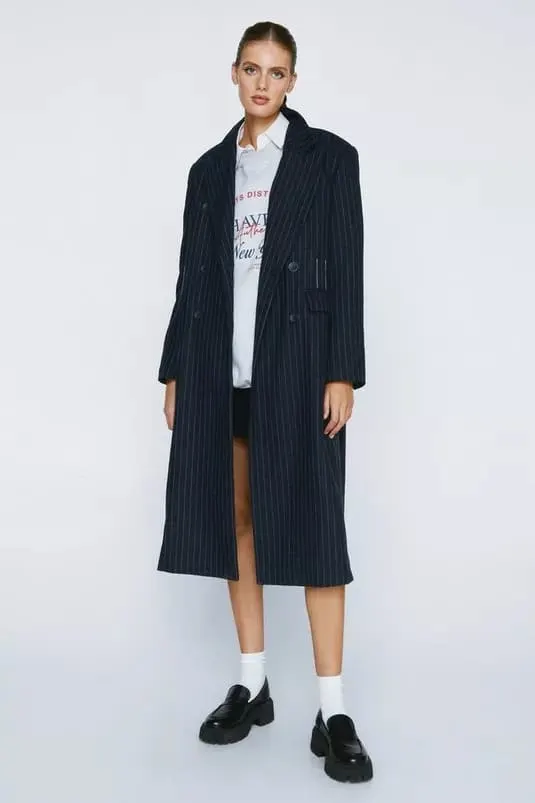 nasty gal pinstripe dark academia blazer