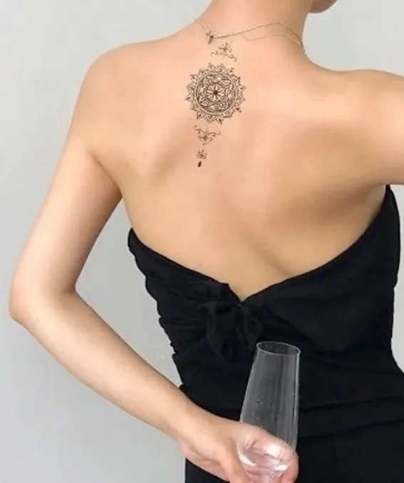 Mandala Upper Back Tattoo