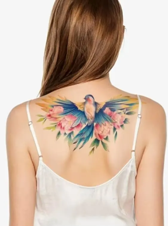 Sparrow Bird Winged Temporary Tattoo