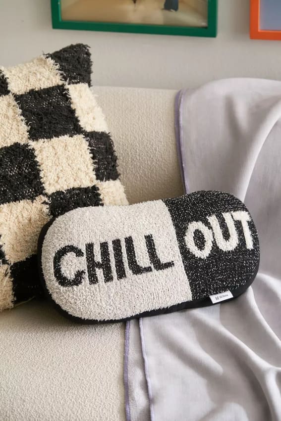 Chill Pill Shaped Throw Pillow