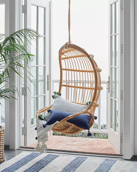 Hanging Rattan Chair by Serena & Lily