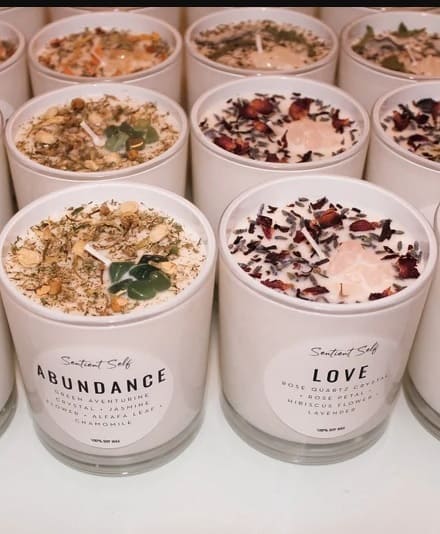 Herbal Intention Candles to relax and unwind at home