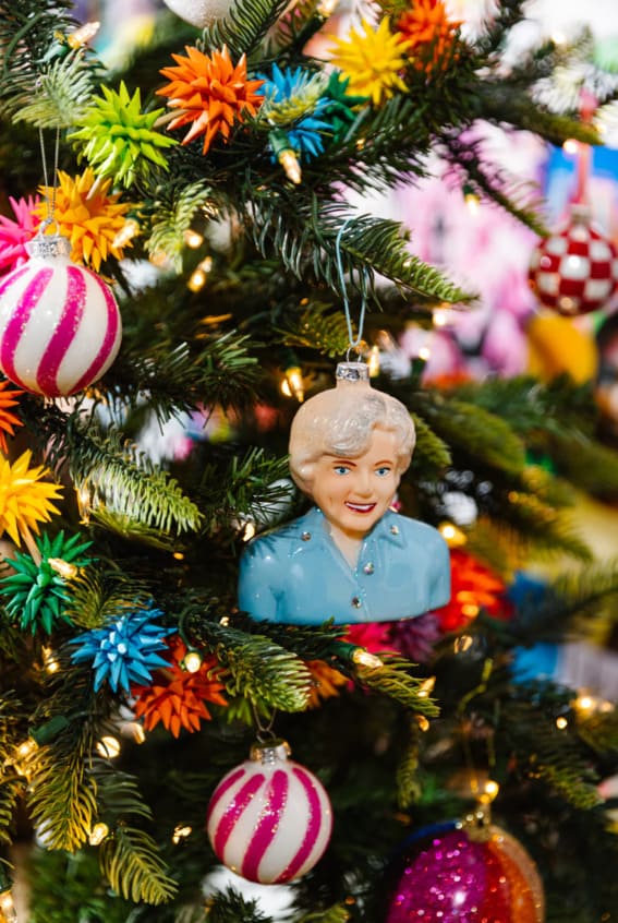 Vintage-inspired celebrity Christmas tree ornament.
