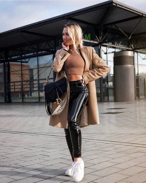 Urban Elegance leather outfit idea