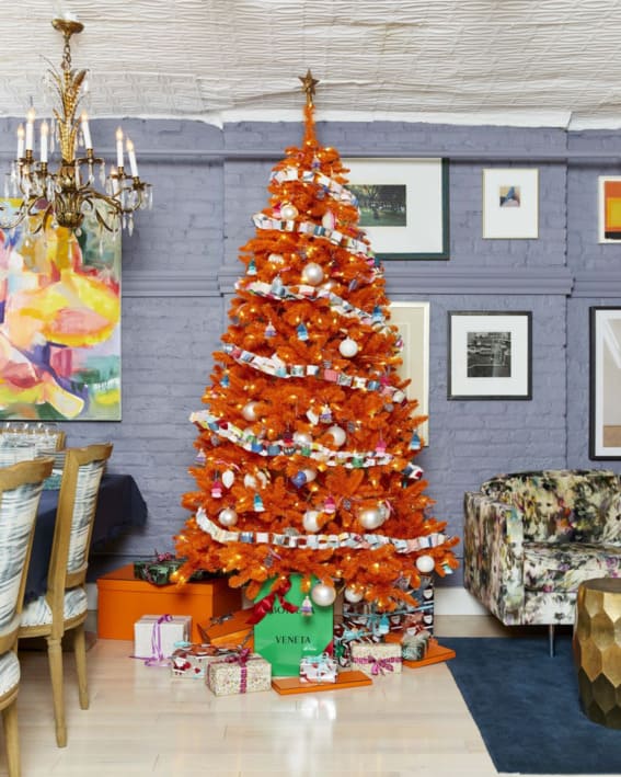Bold orange Christmas tree