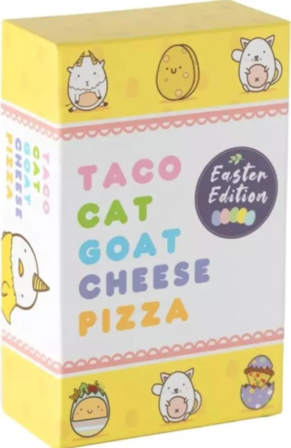 The Easter edition of the 'Taco Cat Goat Cheese Pizza' card game.