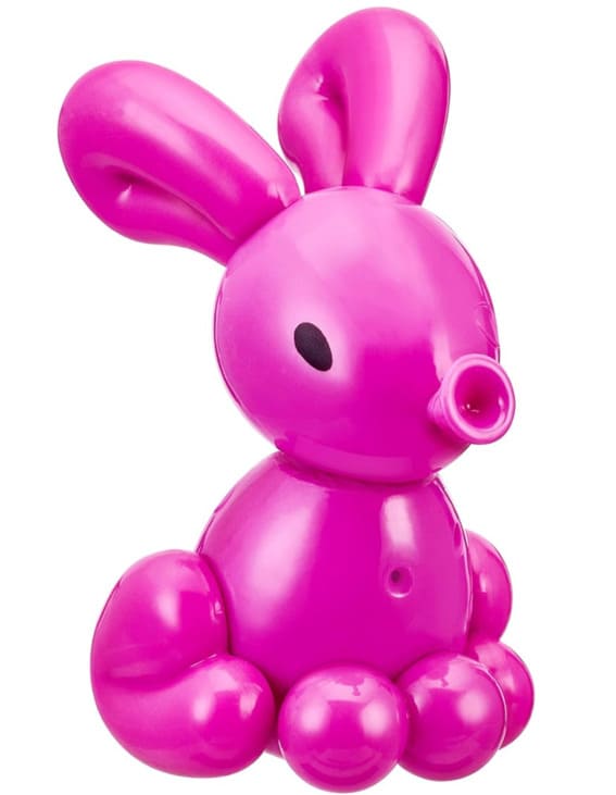 Squeakee Minis Poppy The Bunny, a vibrant pink interactive balloon animal pet.