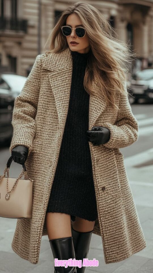 Leopard Turtleneck Sweater Dress