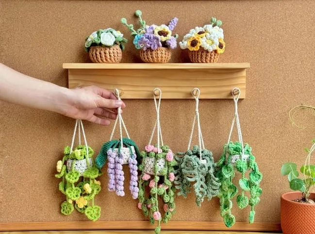 Mini Hanging Crochet Plant Collection