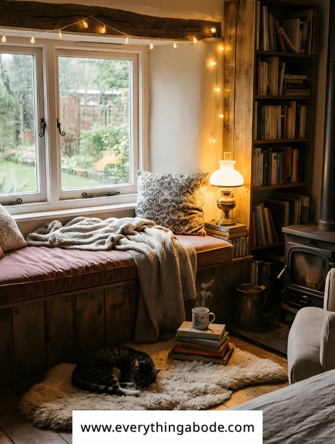 cozy fireplace reading nook ideas