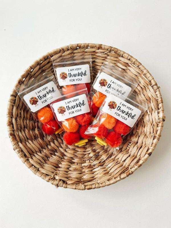 Thanksgiving party favors with thankful for you tags
