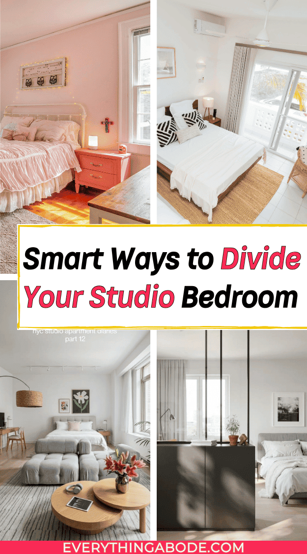 Creative ways to separate a bed in a studio apartment